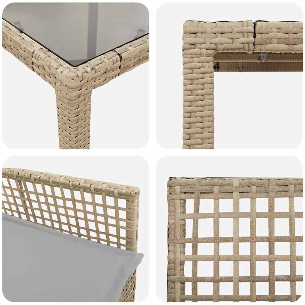 Garten Essgruppe 5 pcs Beige Poly-Rattan