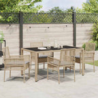 Garten Essgruppe 5 pcs Beige Poly-Rattan