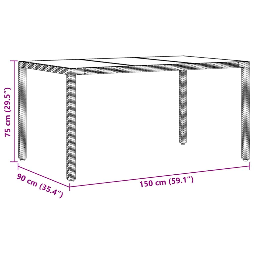 Garten Essgruppe 5 pcs Beige Poly-Rattan