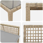 Garten Essgruppe 7 pcs Beige Poly-Rattan