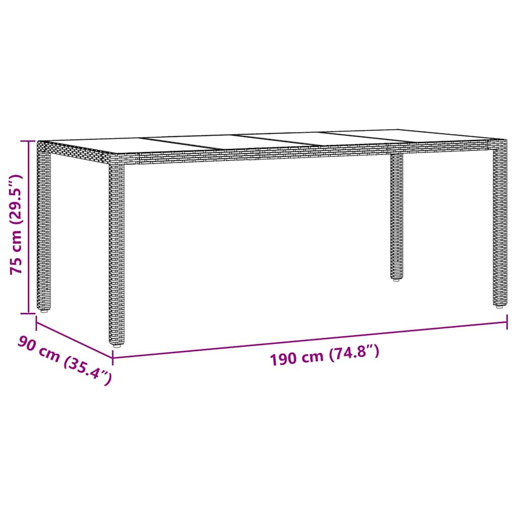 Garten Essgruppe 9 pcs Beige Poly-Rattan