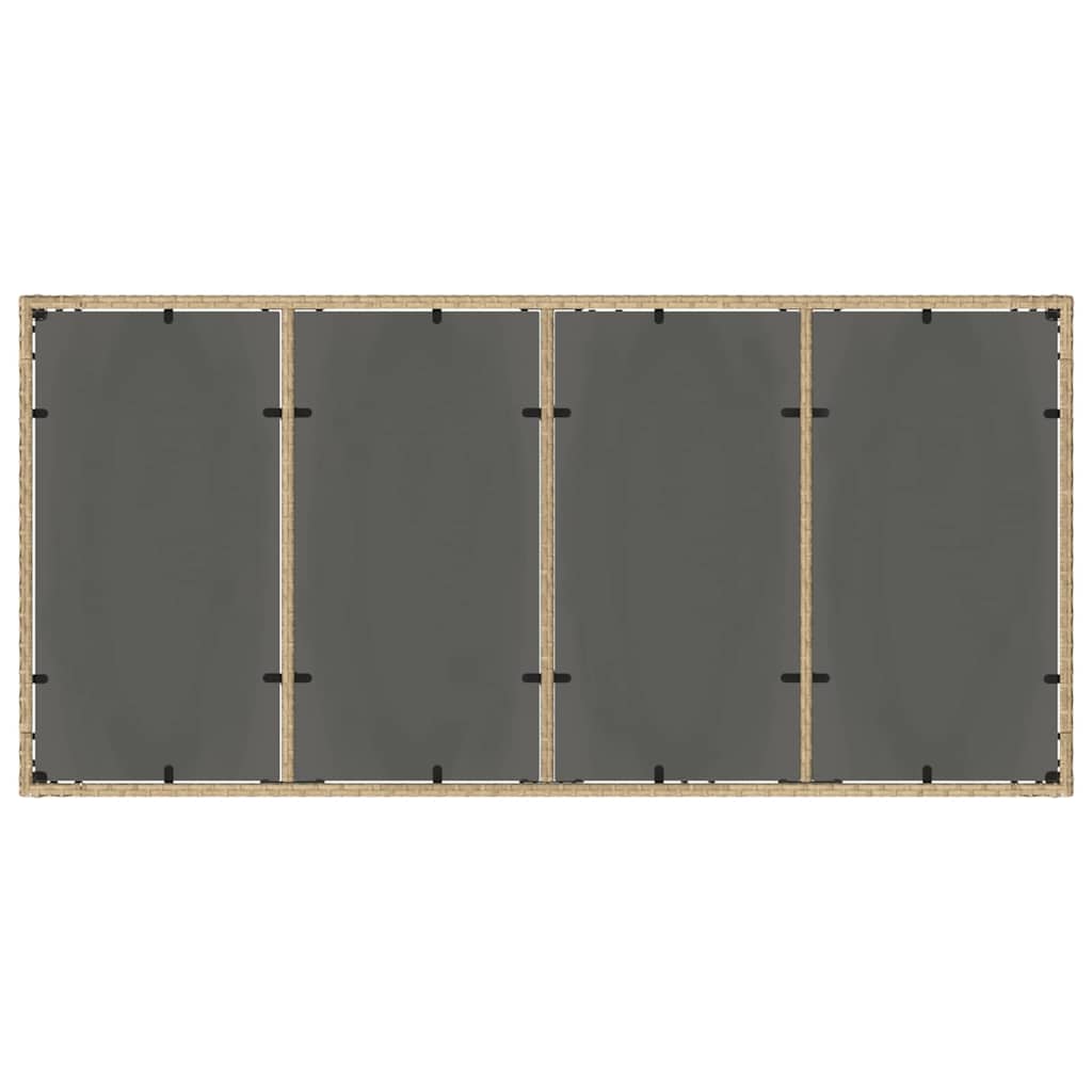 Garten Essgruppe 9 pcs Beige Poly-Rattan