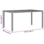 Garten Essgruppe 7 pcs Schwarz Poly-Rattan