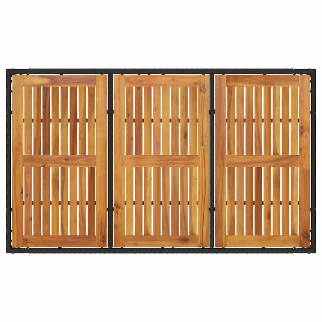 Garten Essgruppe 7 pcs Schwarz Poly-Rattan
