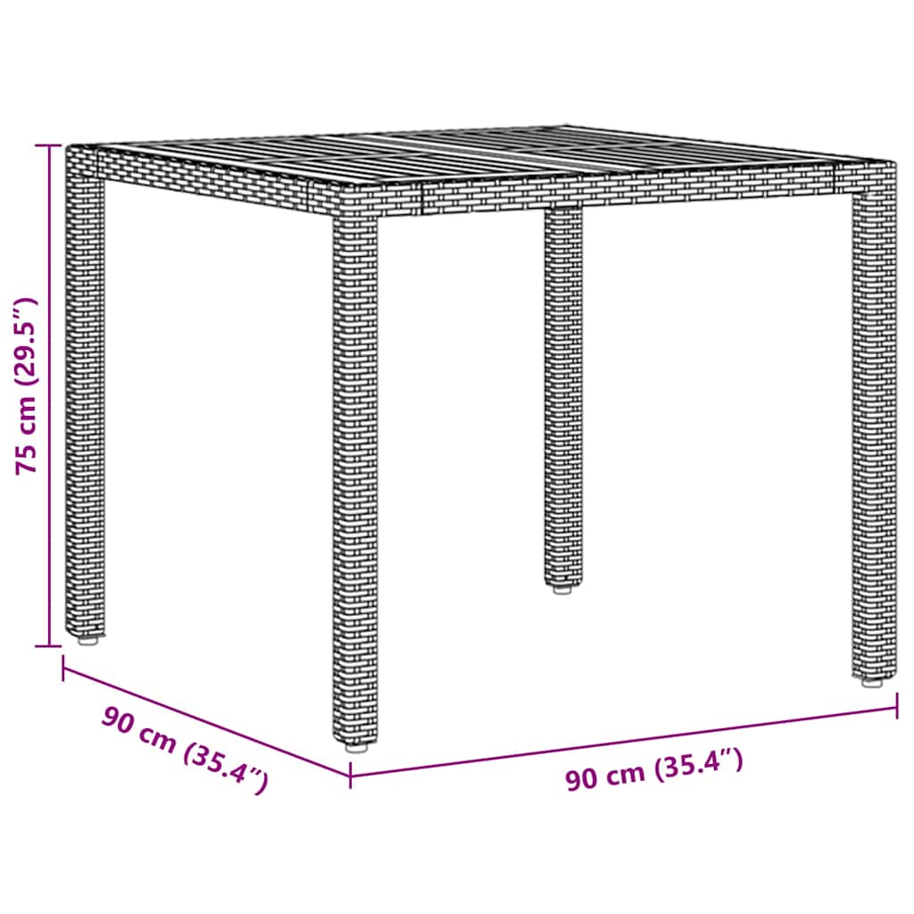 Garten Essgruppe 5 pcs Grau Poly-Rattan