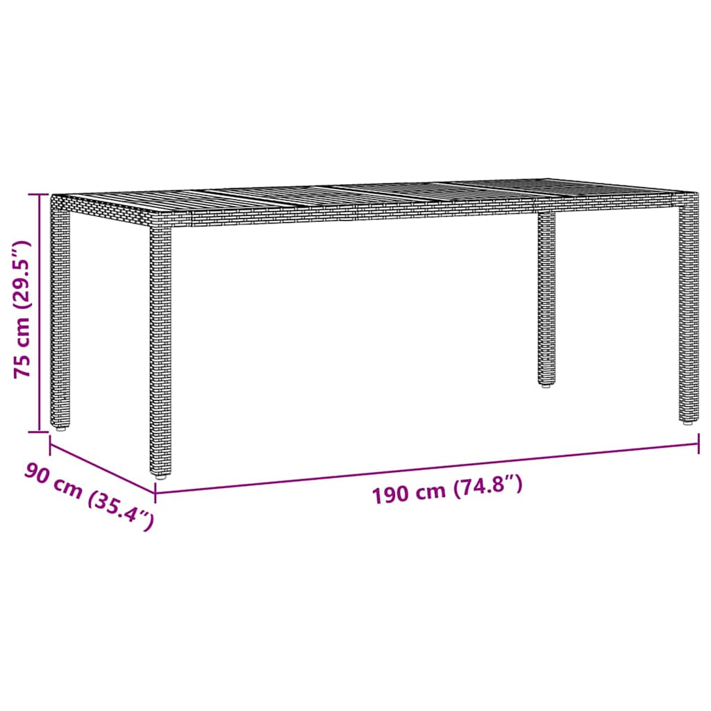 Garten Essgruppe 9 pcs Grau Poly-Rattan