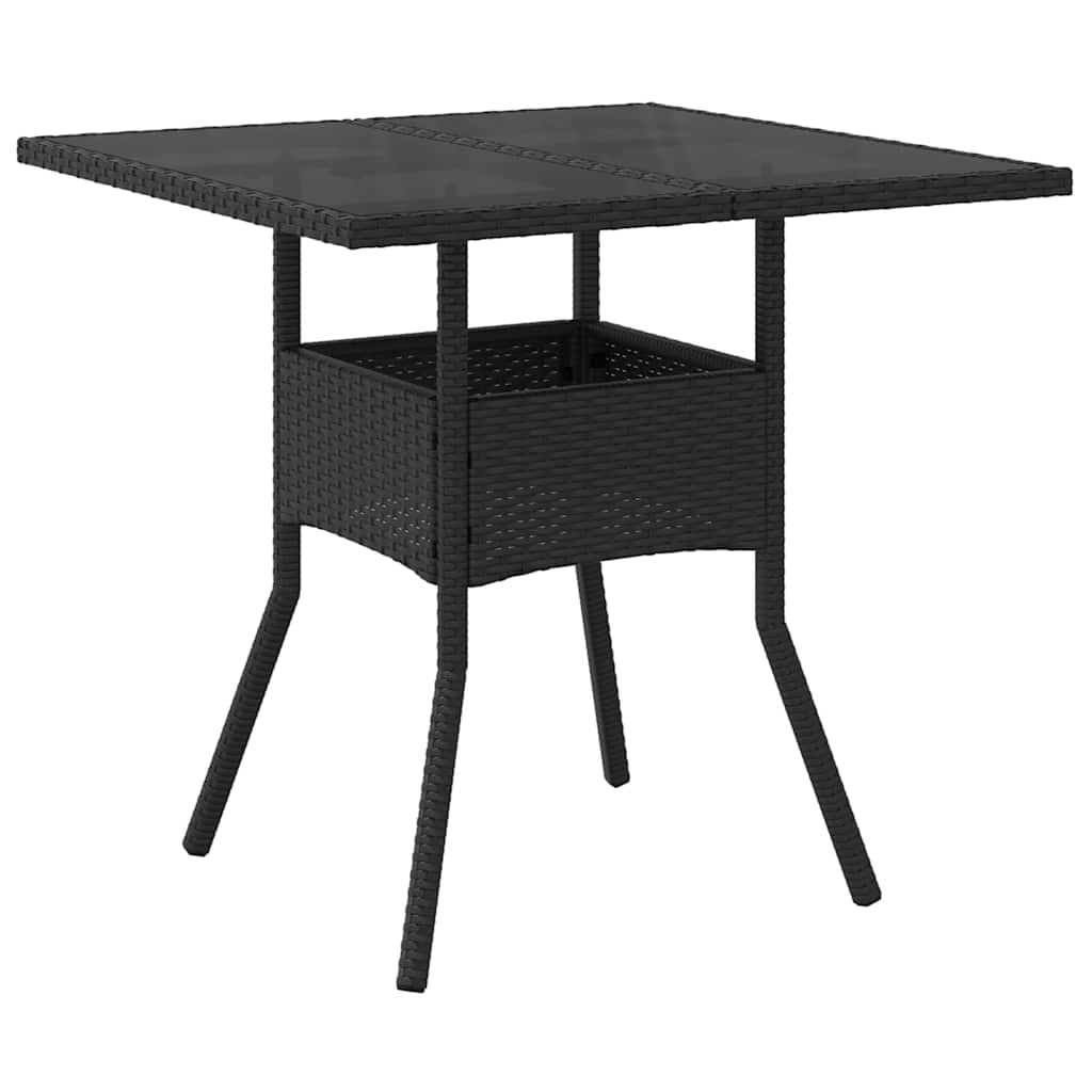 Garten Essgruppe 3 pcs Schwarz Poly-Rattan
