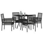 Garten Essgruppe 5 pcs Schwarz Poly-Rattan