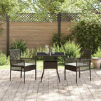 Garten Essgruppe 3 pcs Braun Poly-Rattan