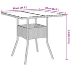 Garten Essgruppe 3 pcs Braun Poly-Rattan