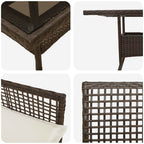 Garten Essgruppe 5 pcs Braun Poly-Rattan