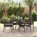 Garten Essgruppe 5 pcs Braun Poly-Rattan