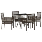 Garten Essgruppe 5 pcs Braun Poly-Rattan