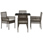 Garten Essgruppe 5 pcs Braun Poly-Rattan