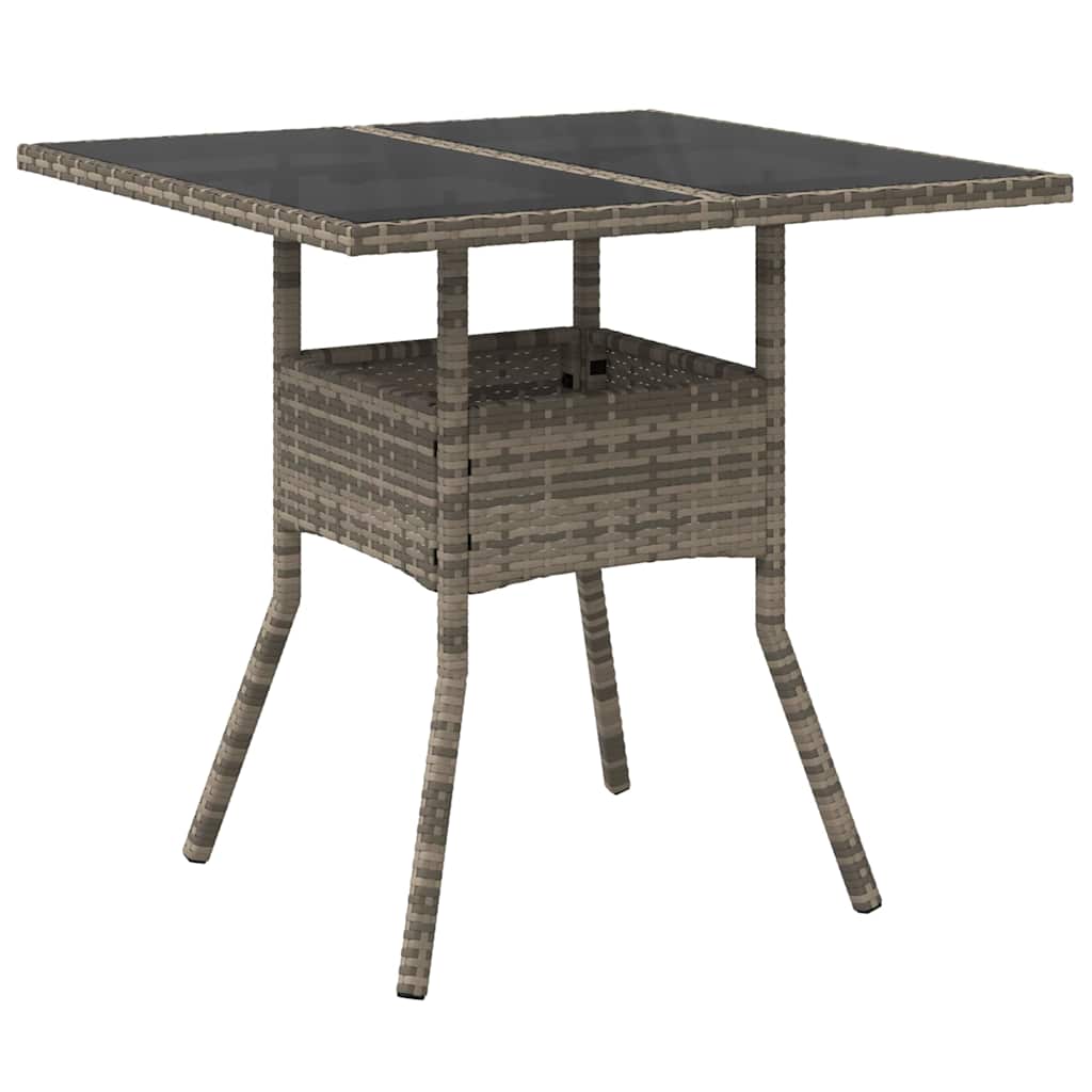 Garten Essgruppe 5 pcs Grau Poly-Rattan