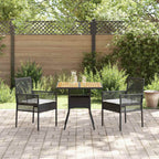 Garten Essgruppe 3 pcs Schwarz Poly-Rattan