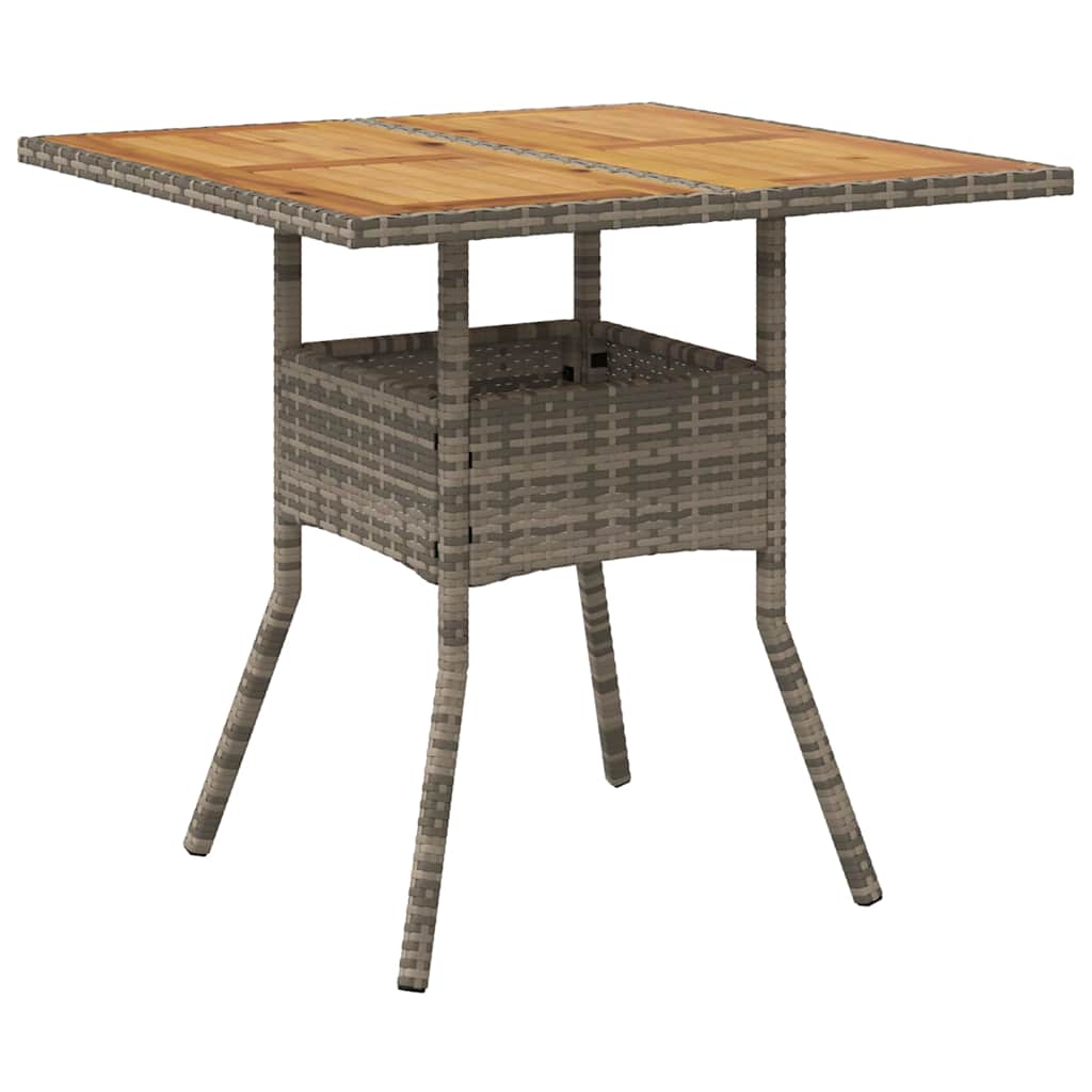 Garten Essgruppe 3 pcs Grau Poly-Rattan