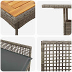 Garten Essgruppe 5 pcs Grau Poly-Rattan