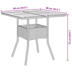 Garten Essgruppe 5 pcs Grau Poly-Rattan