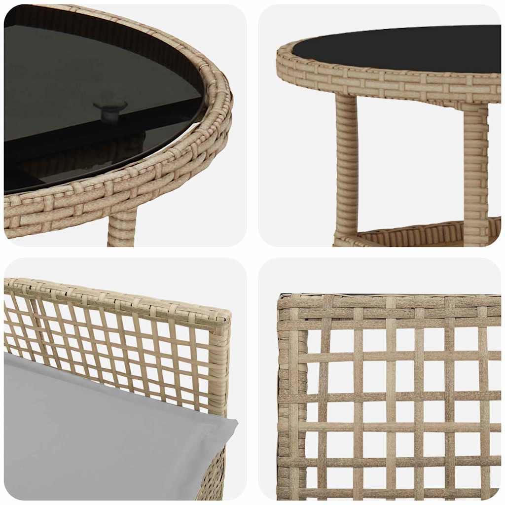 Garten Essgruppe 5 pcs Beige Poly-Rattan