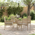 Garten Essgruppe 5 pcs Beige Poly-Rattan