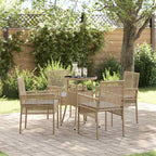 Garten Essgruppe 5 pcs Beige Poly-Rattan