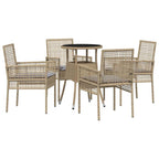 Garten Essgruppe 5 pcs Beige Poly-Rattan
