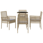 Garten Essgruppe 5 pcs Beige Poly-Rattan