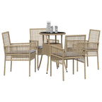 Garten Essgruppe 5 pcs Beige Poly-Rattan