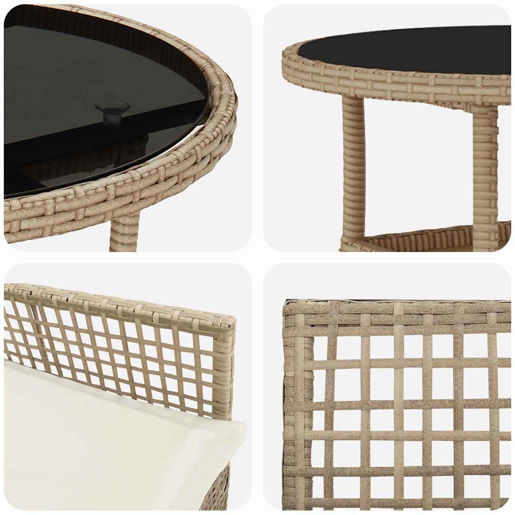 Garten Essgruppe 5 pcs Beige Poly-Rattan