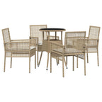 Garten Essgruppe 5 pcs Beige Poly-Rattan