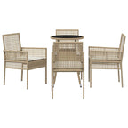 Garten Essgruppe 5 pcs Beige Poly-Rattan