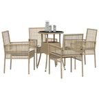 Garten Essgruppe 5 pcs Beige Poly-Rattan