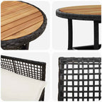 Garten Essgruppe 5 pcs Schwarz Poly-Rattan