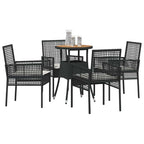 Garten Essgruppe 5 pcs Schwarz Poly-Rattan