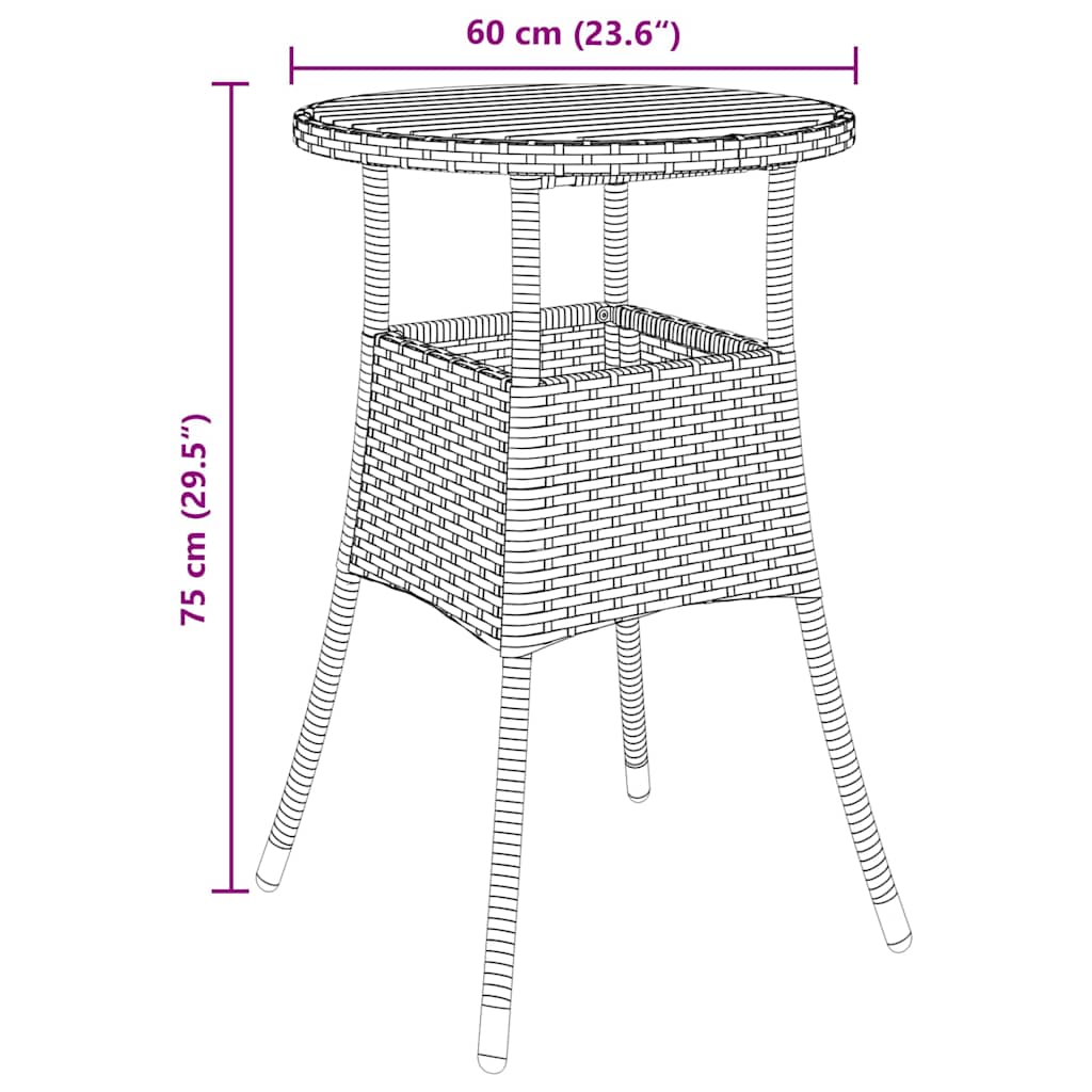 Garten Essgruppe 5 pcs Grau Poly-Rattan