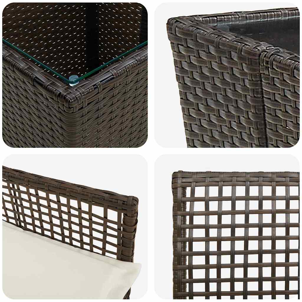 Garten Bistro Set 3 pcs Braun Poly-Rattan