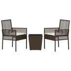 Garten Bistro Set 3 pcs Braun Poly-Rattan