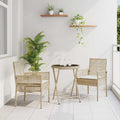 Garten Bistro Set 3 pcs Beige Poly-Rattan