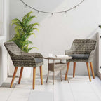 Gartenstuhl mit Kissen 2 pcs Grau 62,5 x 55 x 82 cm Poly-Rattan