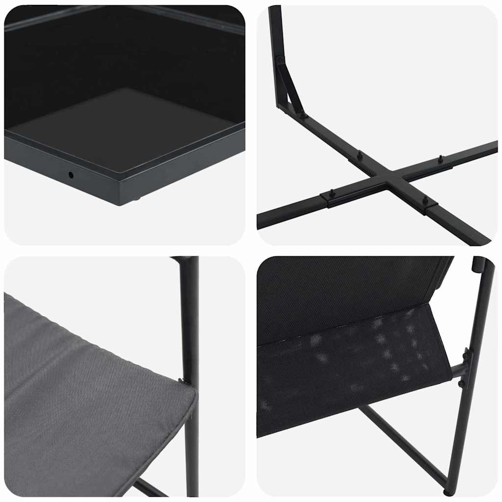 Garten Essgruppe 9 pcs Schwarz Stahl