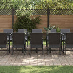 Garten Essgruppe 13 pcs Schwarz Stahl