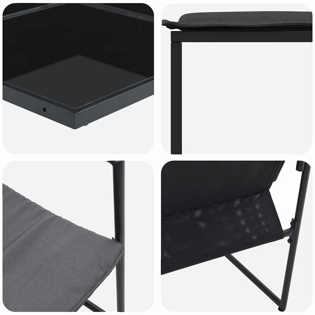 Garten Essgruppe 9 pcs Schwarz Stahl