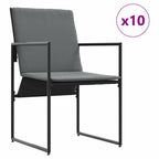 Garten Essgruppe 11 pcs Schwarz Stahl