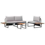 Garten Essgruppe 3 pcs Hellgrau Stahl