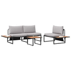 Garten Essgruppe 3 pcs Hellgrau Stahl
