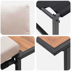 Garten Essgruppe 3 pcs Taupe Stahl