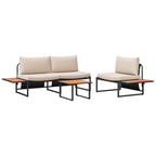 Garten Essgruppe 3 pcs Taupe Stahl