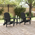 Gartenstuhl 3 pcs Schwarz Polyethylen