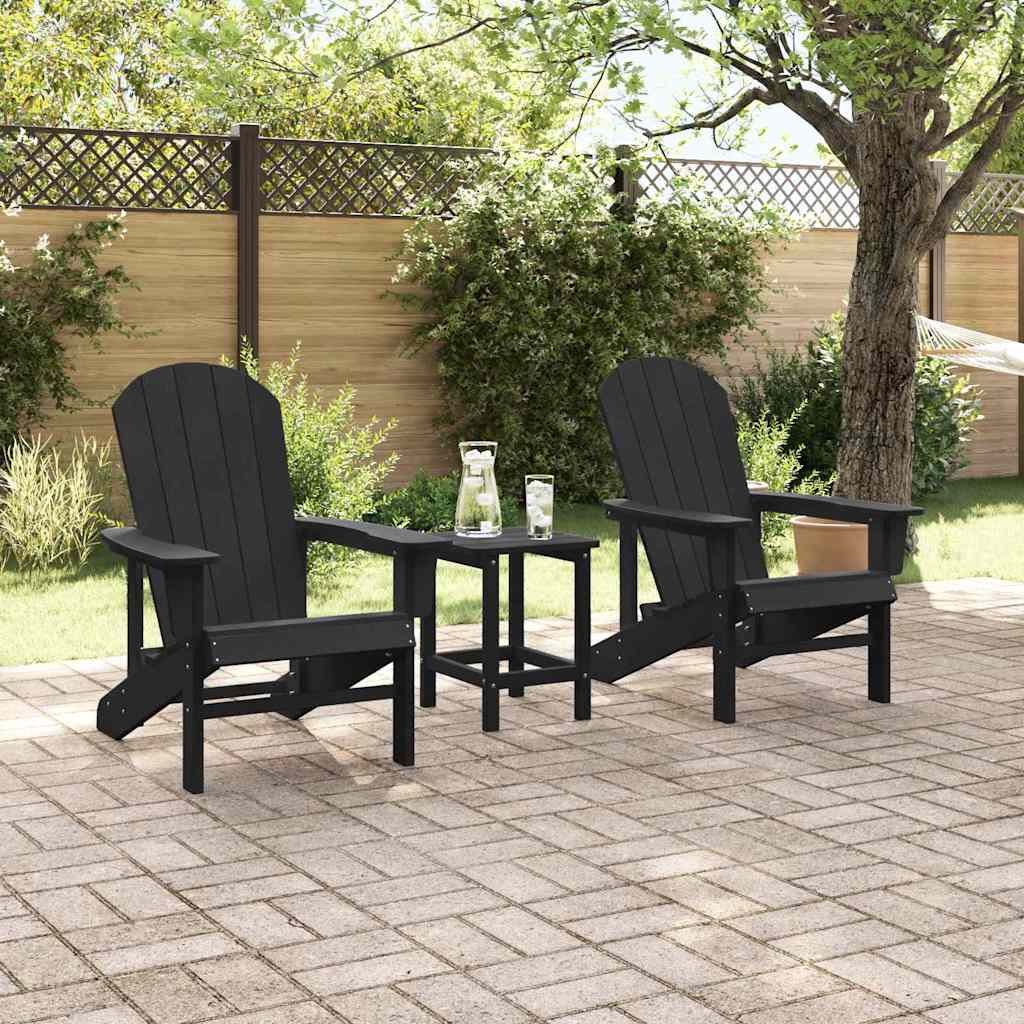 Gartenstuhl 3 pcs Schwarz Polyethylen